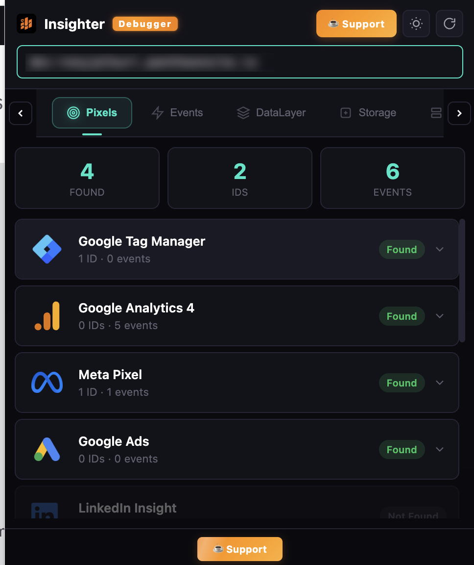 Insighter Pro - GTM, GA4, Meta Pixel, Google Ads & TikTok Debugger
